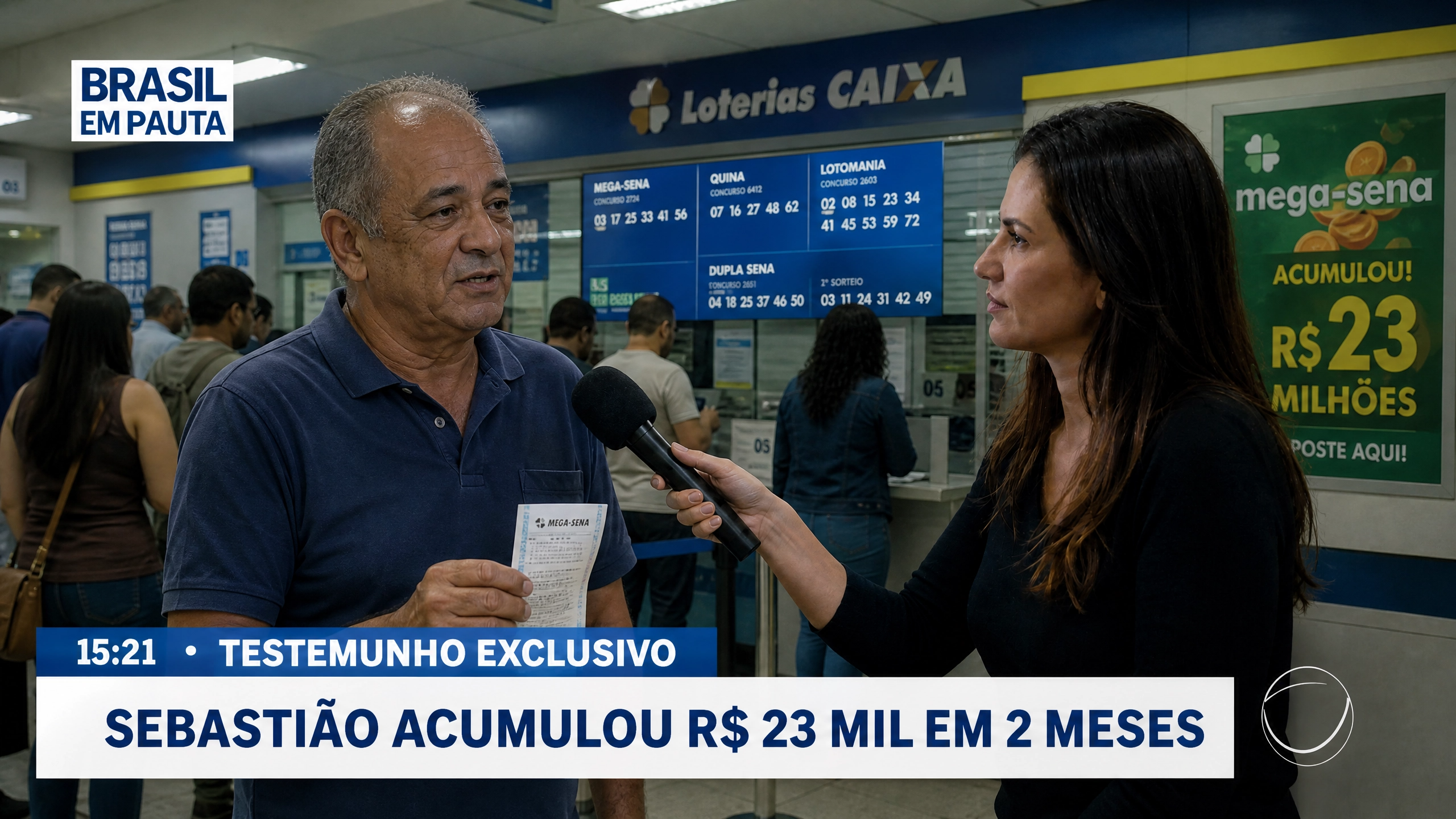 Sebastião Antunes em uma lotérica de Uberlândia (MG), em entrevista à InfoTech Brasil